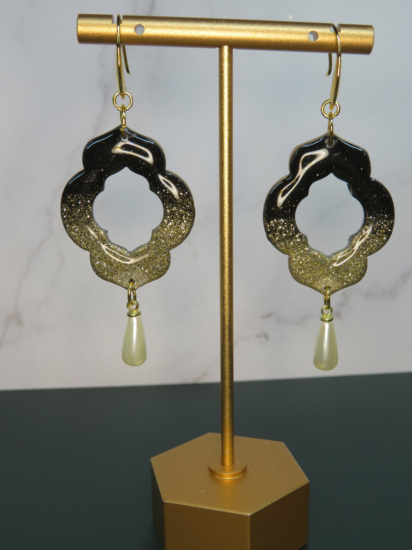 Moroccan style Dangle with Pearl drop