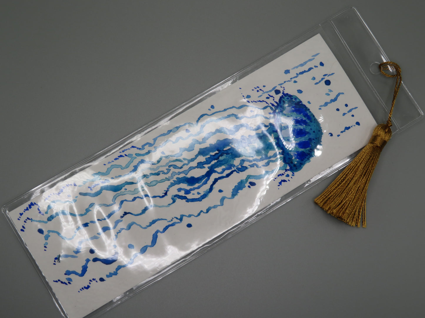 Double Sided Watercolor Bookmark Jellyfish