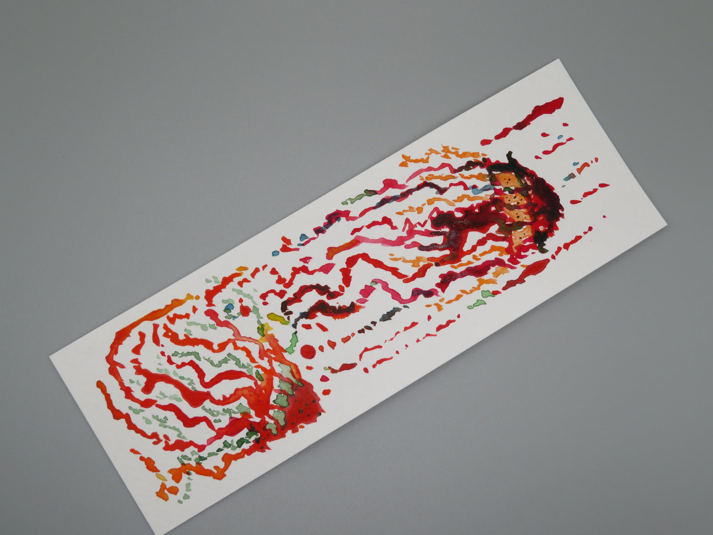 Double Sided Watercolor Bookmark Jellyfish