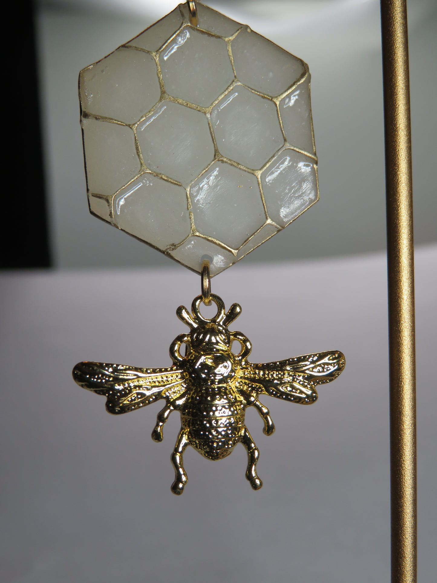 Bee and a Honeycomb earrings