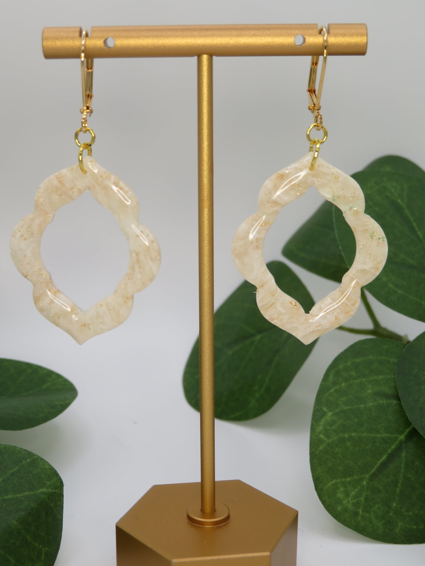 Moroccan style marble finish earrings