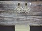 Beige and Gold Flower Dangle Earrings