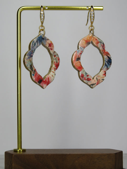 Floral Moroccan style dangle Earrings