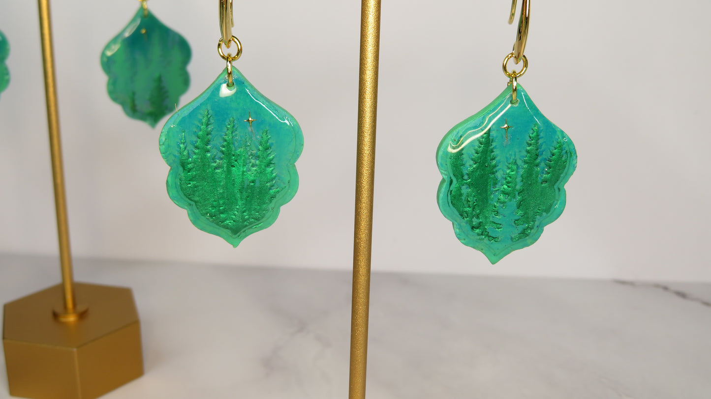 Forest Themed Moroccan Drop Shaped Earrings