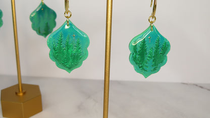 Forest Themed Moroccan Drop Shaped Earrings