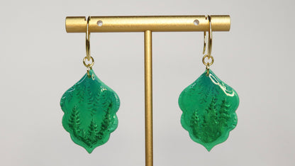 Forest Themed Moroccan Drop Shaped Earrings