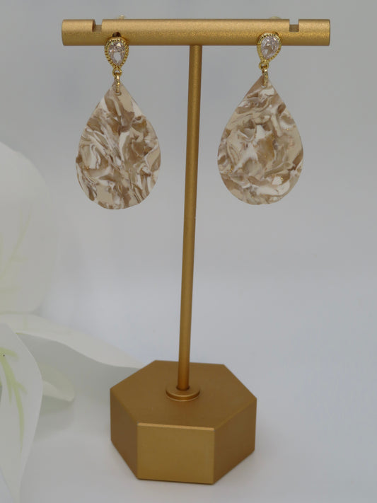 Teardrop Marble Clay Dangle Earrings