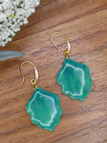 Forest Themed Moroccan Drop Shaped Earrings