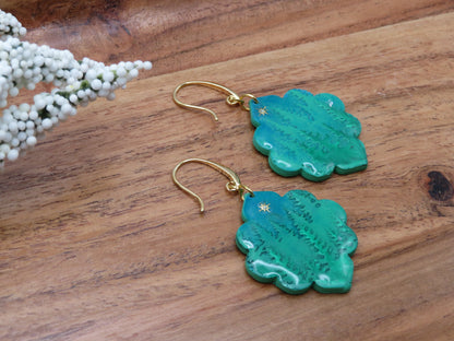 Forest Themed Moroccan Drop Shaped Earrings