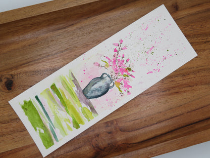 Floral vase bookmark
