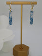 Blue and white floral dangle earrings
