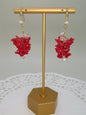 Red floral bouquet earrings