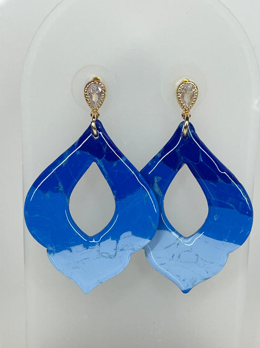 Blue Moroccan Drop Style Earrings