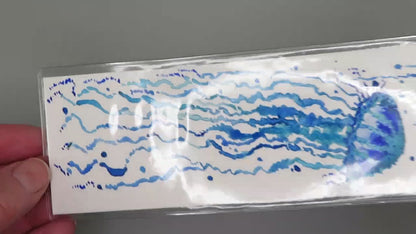 Double Sided Watercolor Bookmark Jellyfish