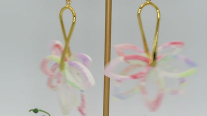 Double flower dangle earrings